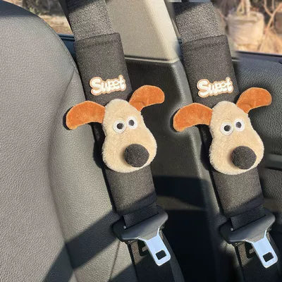 Creative and Personalized Car Accessory, Seat belt shoulder pad - zhuangmen-dog-sueet-black-velvet-shoulder-pad-set-2-pieces