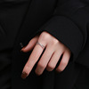 Line trend one size ring with pigtail suitable for men and women, silver 925 sample, European style