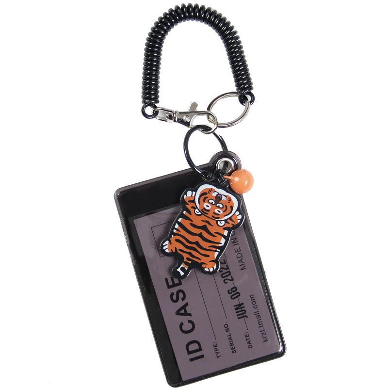 Campus Card Set Student Meal Card Protective Set Access Control Keychain Certificate Cute Tiger Pendant Clothing Matching Fashion