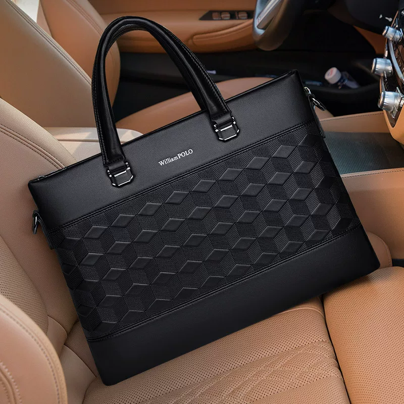 英皇保罗 Laptop for documents, men's capacious bag strap, men's style, business version, genuine leather