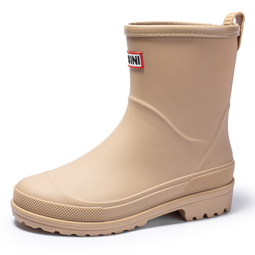 Cross-border  new style rain boots for women, foreign trade mid-calf rain boots, edge-proof, wear-resistant, lightweight wading shoes, kitchen rubber overshoes