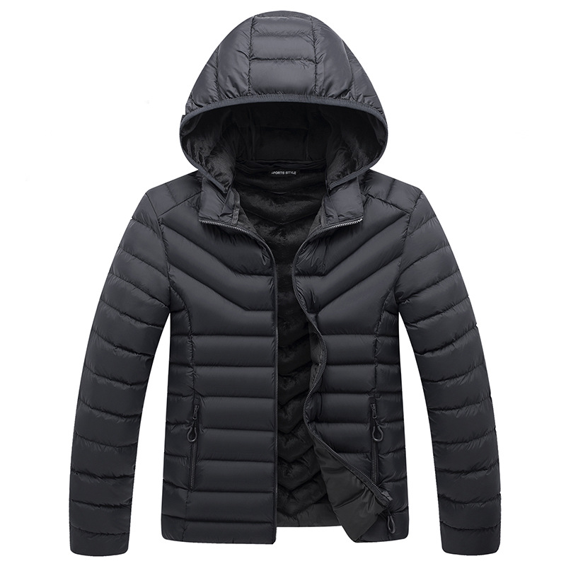 Abrigo acolchado de algodón transfronterizo para hombre forrado de lana extra grande de invierno más tamaño costilla de hombre acolchado de algodón abajo Abrigo acolchado de algodón abrigo gordo para hombre