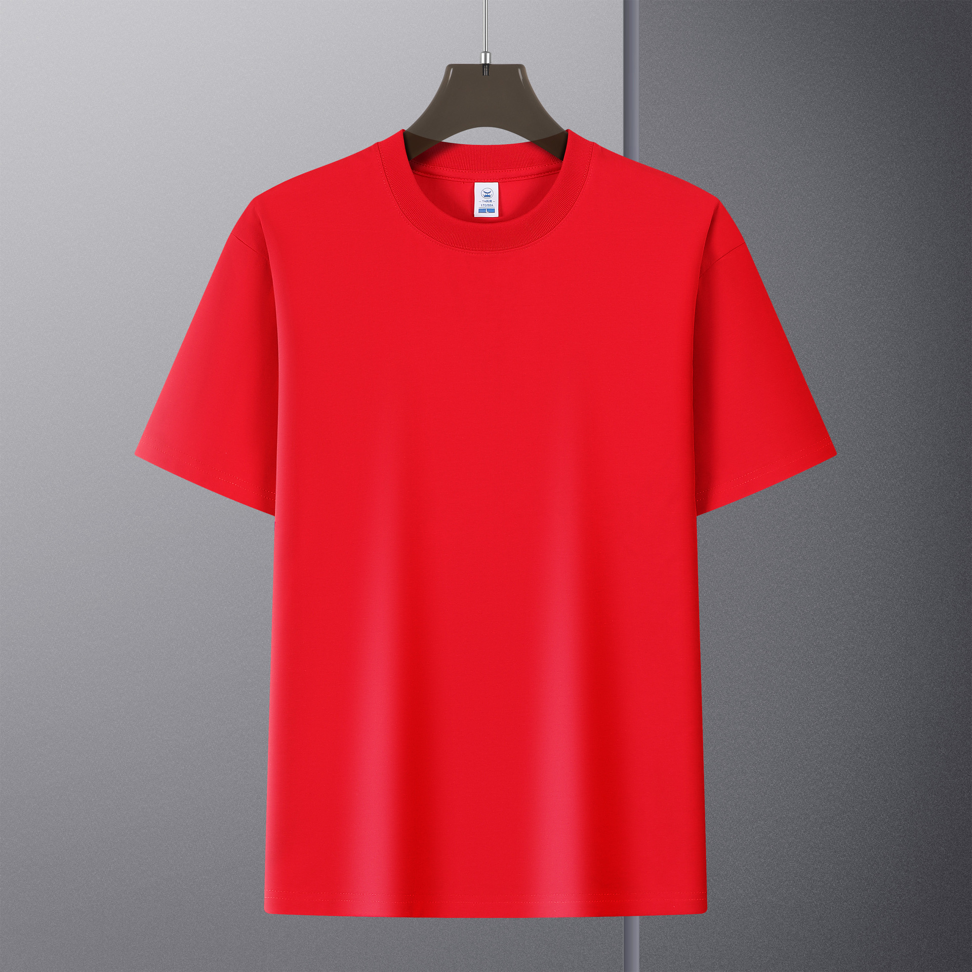 Camiseta de manga corta de peso pesado de 220 gramos de estilo americano hombre blanco suelto cuello redondo media manga camiseta de base de color sólido versátil personalizada de verano
