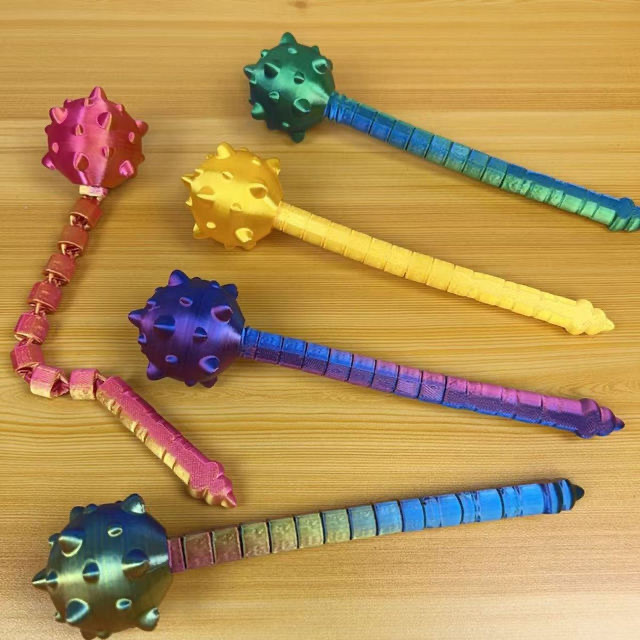3d打印天马流星锤可伸缩旋转玩具摆摊手办摆件变形小锤子解压神器|undefined