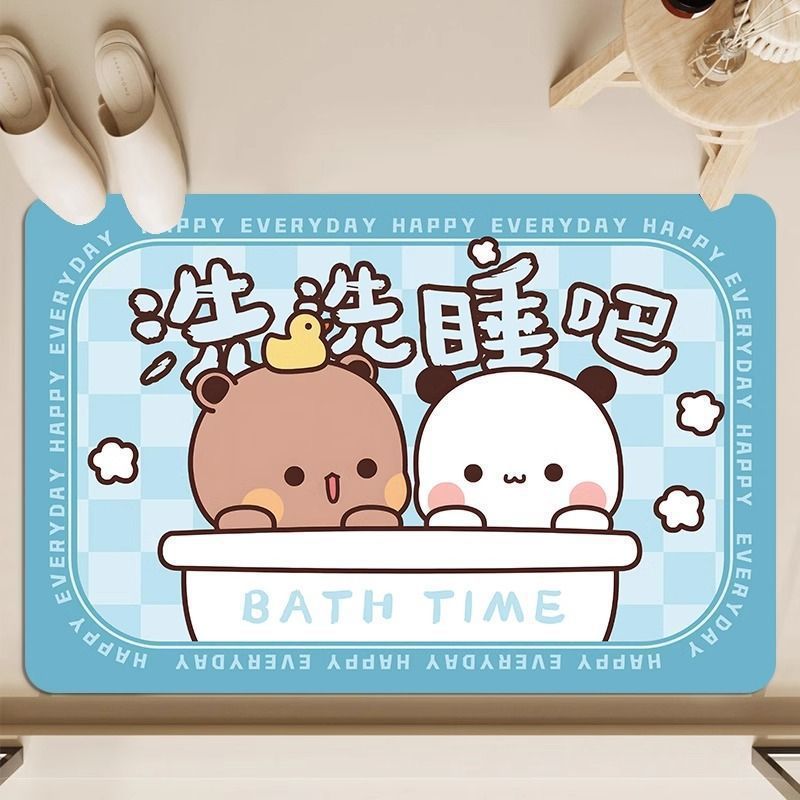 かわいい 12 ブブ浴室珪藻泥フロアマット浴室ドア吸水速乾フットマットトイレ滑り止めカーペット|undefined