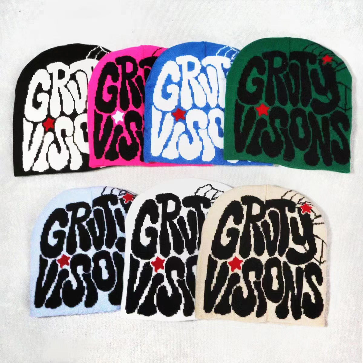 Knitted hats European and American hat trend letters multicolor men's and women's hats_voghion.com