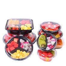 水果盒子一次性切盒拼盘外卖打包盒包装透明有盖塑料鲜果切盘厂家