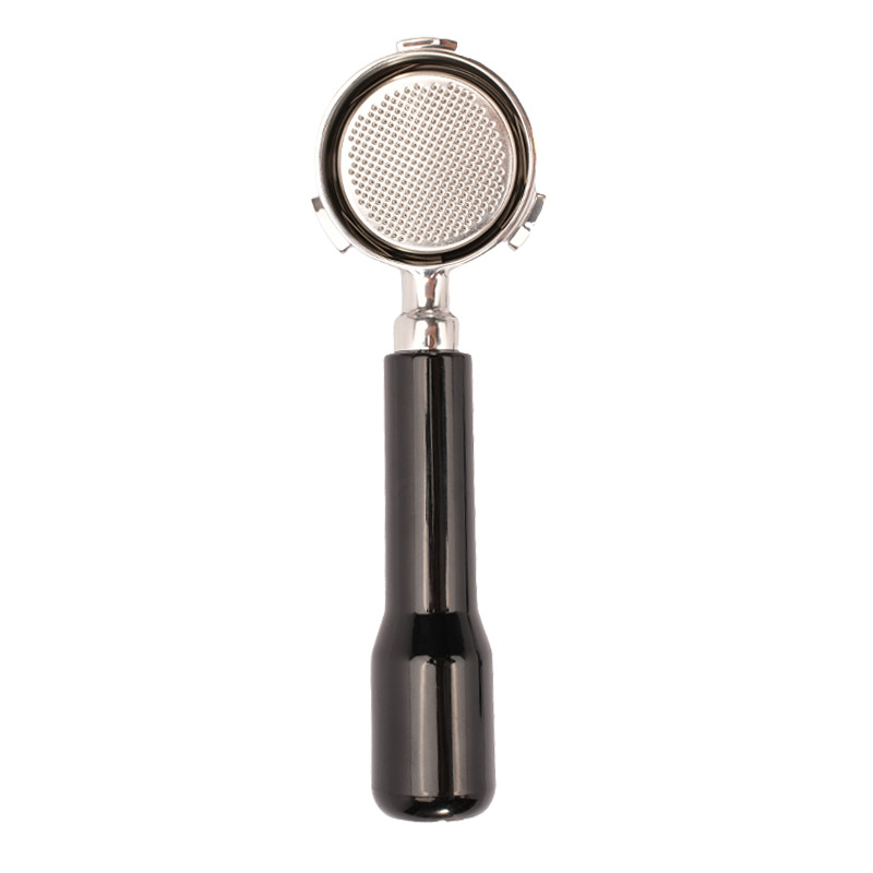 Mango de 51mm adecuado para la máquina de café DeLong de tres orejas mango de madera maciza sin fondo 304 accesorios de extracción de café de acero inoxidable