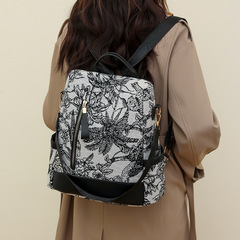 Women's 2023 New Model American Retro Trend Dual Shoulder Bag with Large Capacity, Simple and Unique Style Women's Backpack