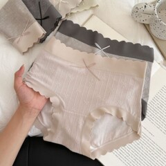 内裤女生纯棉抑菌裆2025新款中高腰磨毛不夹臀少女士三角短裤秋冬