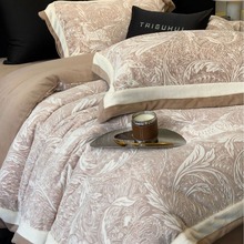 中式极简风冬季新品230克牛奶绒双拼加厚保暖床上用品四件套