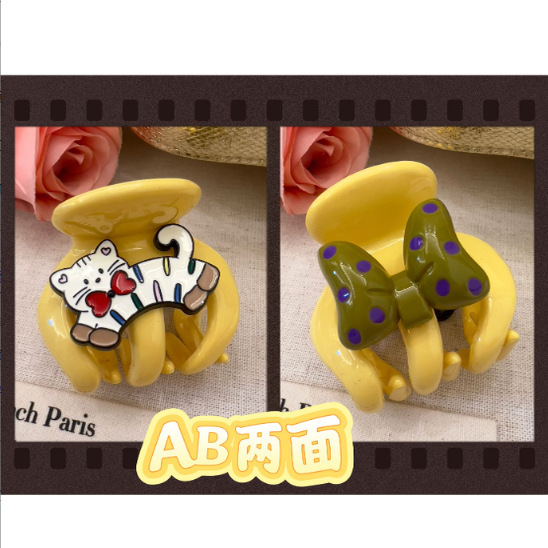 韩版气质红色波点蝴蝶结盘发小抓夹高级感时髦精致优雅发夹|undefined