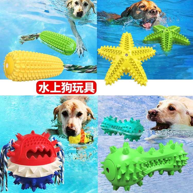 Товары для домашних животных Новая игрушка для собак Amazon Вода Плавающий звуковой писк Шлифовальная палочка Зубная Щетка для собак