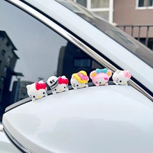 KT猫咪汽车摆件可爱卡通中控台装饰品电动车装饰车内饰品后视镜