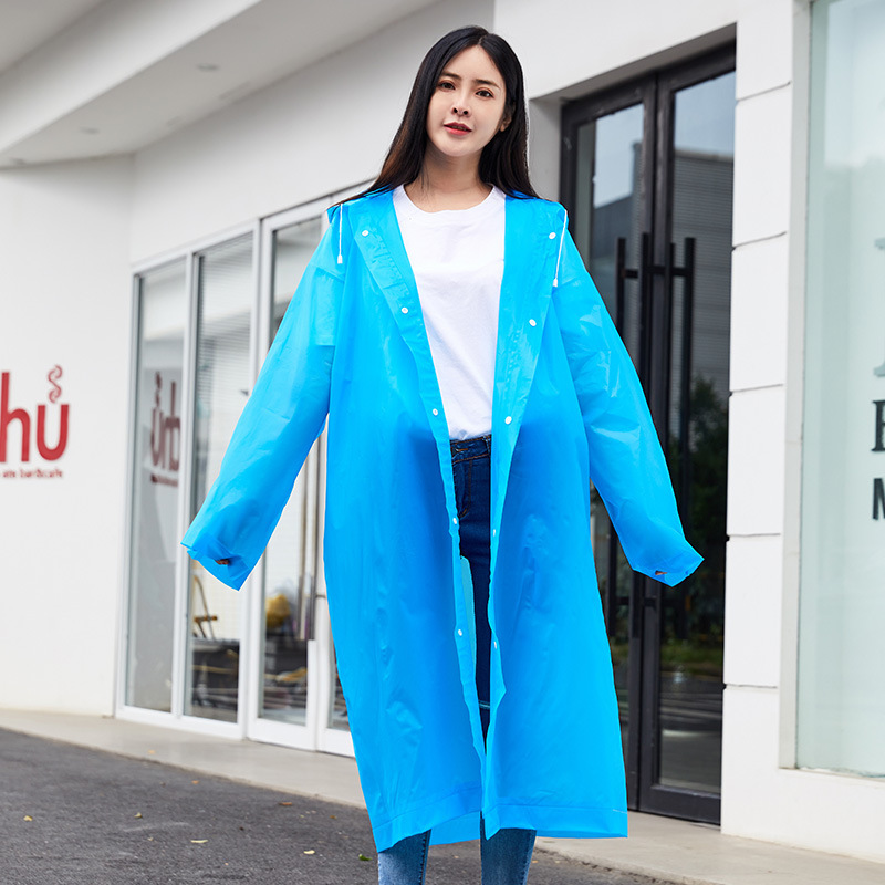 Impermeable eva no desechable engrosado, portátil para adultos, hombres y mujeres, al aire libre, impermeable, cuerpo largo, grueso