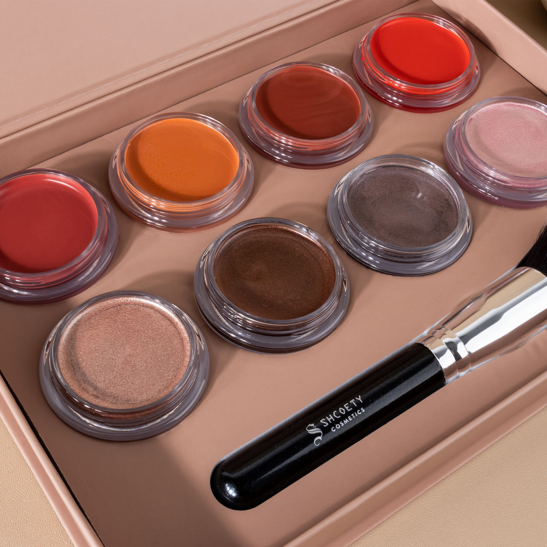 SHCOETY Cross-border 8-color Mousse Eyeshadow Blush Set Matte fine glitter, easy to apply, long-lasting and non-smudging makeup undefined