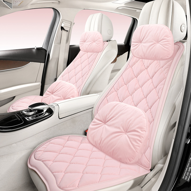 Qìchē Car Seat Cushion Winter Plush Fabric Pad Interior Decoration (Wool pad) - headrest-x1