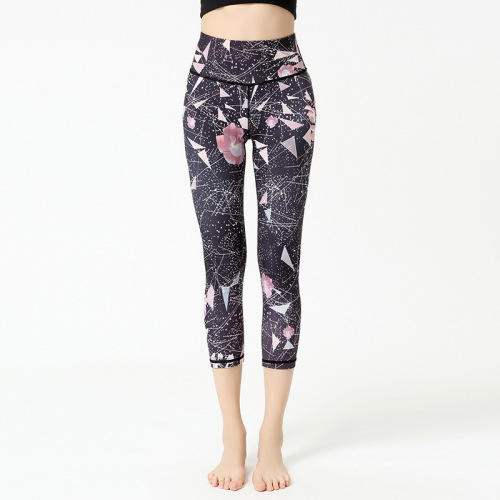 Amazon New Print Yoga Pants for Women, European and American Yoga Wear, Seven-Foot Yoga Pants, High-Elasticity and Breathable Exercise Fitness Pants