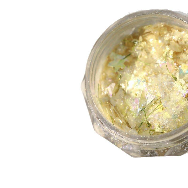 混款爆闪幻彩贝壳片欧泊粉干花美甲饰品网红梦幻云锦闪粉美甲亮片|undefined