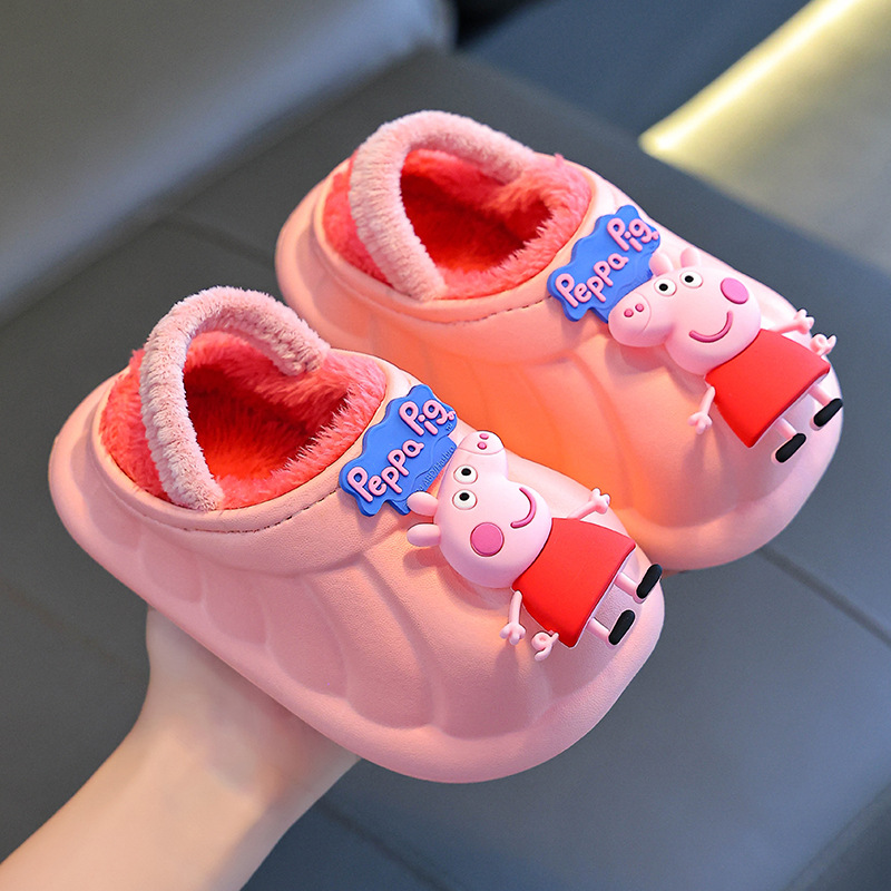 Piggy Page zapatillas de algodón para niños de invierno para niños y niñas caliente EVA impermeable bolsas de tacones de algodón para niños pequeños y medianos