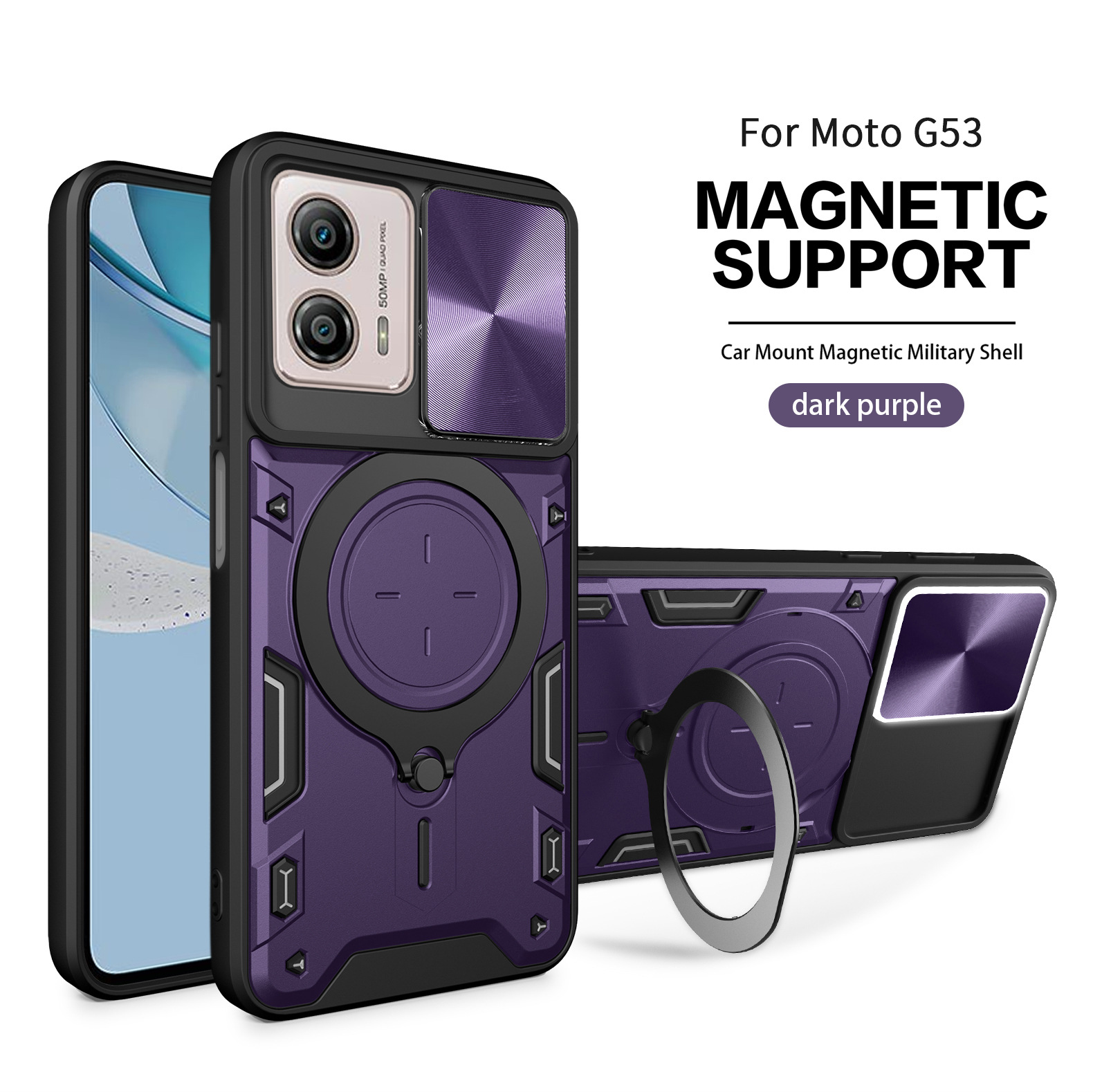 Funda Protectora para Teléfono con Ventana Deslizante Estilo Hogar para Moto Edge60Pro, 60Fusion, Soporte Magnético Giratorio