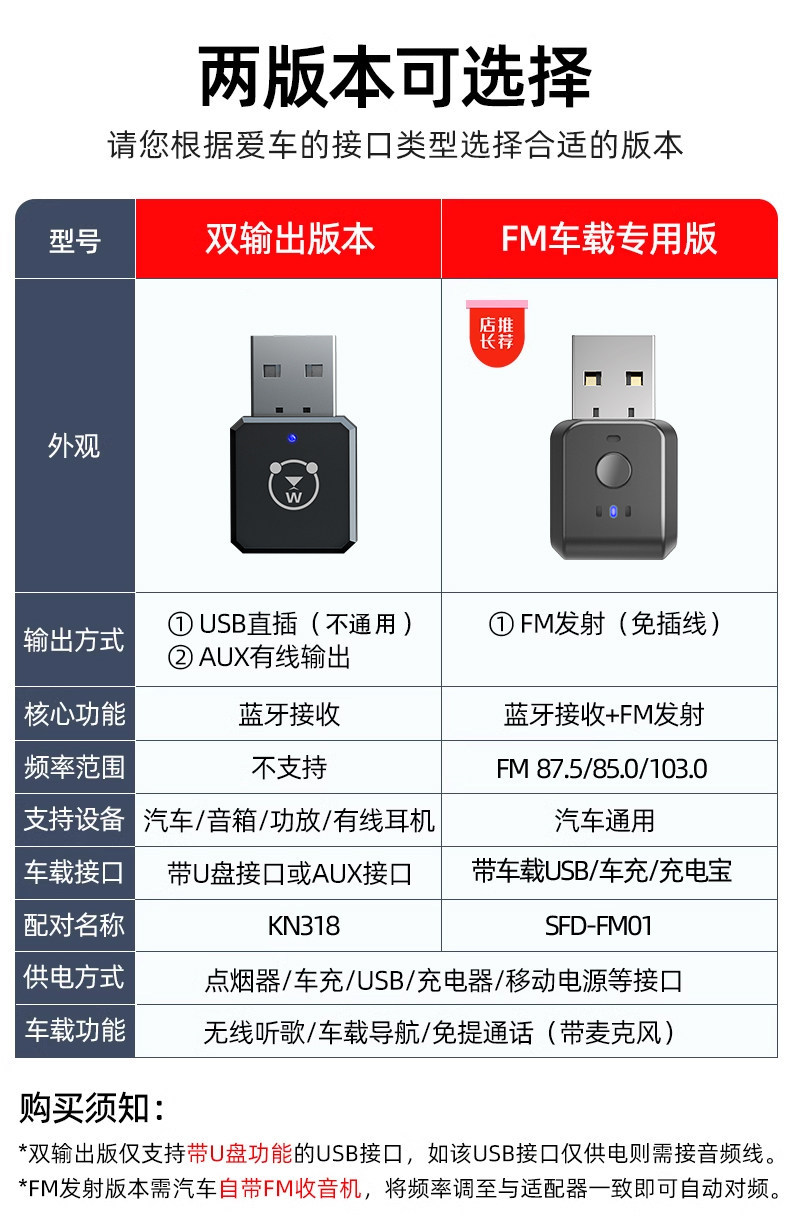 Suitable for USB car Bluetooth receiver 5.3, car audio FM transmitter, audio conversion, call, lossless stereo