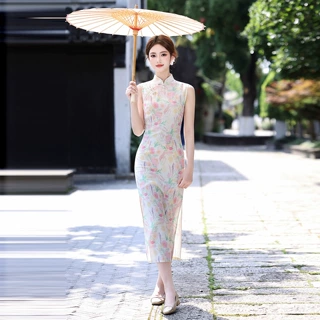新中式改良旗袍女2026新款年轻款高端绝美长款无袖日常通勤连衣裙