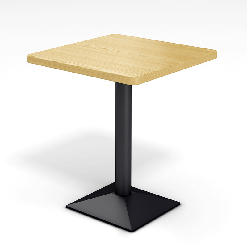 Mesa cuadrada de placa sin pintura (pies de hierro)