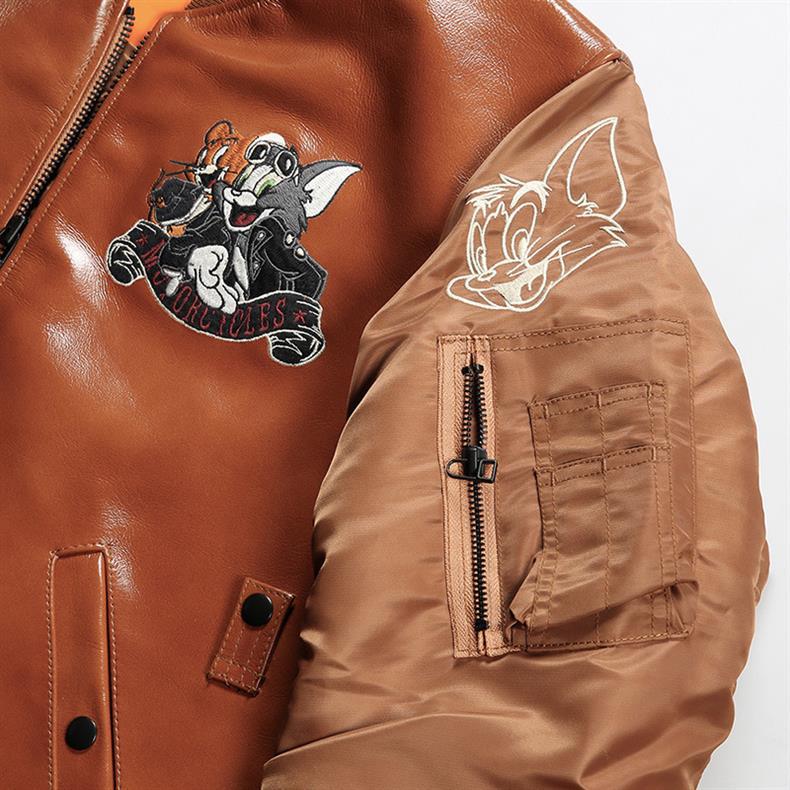 Description Picture 6 of itemSpring Autumn 2024 New Fashion Men's Orange Oil Waxed Cowhide Male Genuine Leather Jacket Men Casual Jackets Male Coats