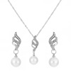 Fashionable set from pearl, jewelry for bride, cute earrings, European style, simple and elegant design, wholesale