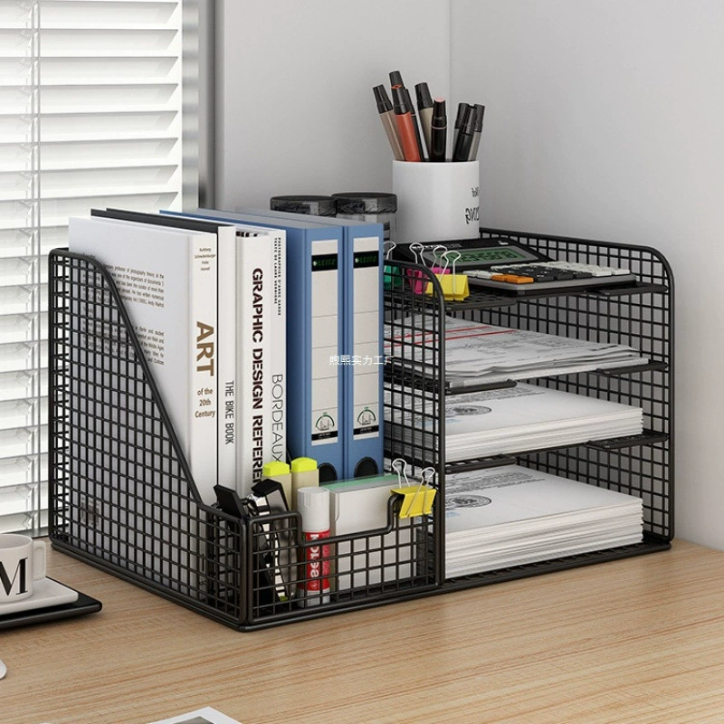 Папка-коробка для хранения файлов, стеллаж для рабочего стола, настольная книжная полка, многослойная стойка для хранения файлов большой емкости, бумага формата А4