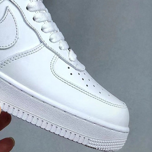 Putian High Version Pure Original Air Force One Af1 First Layer Leather Low-Top Casual Sports Men's and Women's Sneakers Pure Black and White Classic