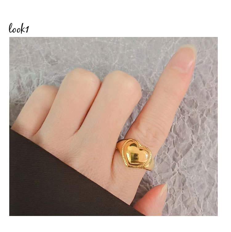 Open Rings Classification Wholesale Sweet Simple Style Heart Shape Copper Plating Open Rings