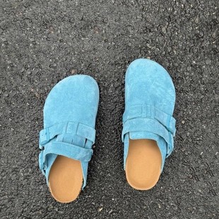 Slip-on Baotou Bocken Slippers Sandals Women's 2025 New Spring Sandy Two-Wearing Platform Heightened Bocken Shoes
