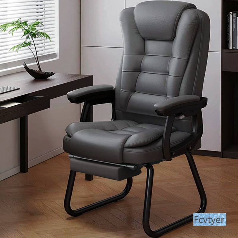 Yixinglin Reclining Thickened Leisure Bow Chair Boss Chair Ergonomic Chair Manufacturer Direct Sales High-End Cushion Two