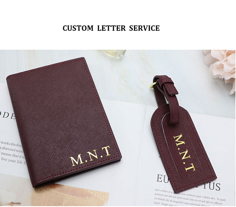 Cross-border PU leather lightweight portable passport holder travel ticket holder multifunctional passport bag luggage tag in stock