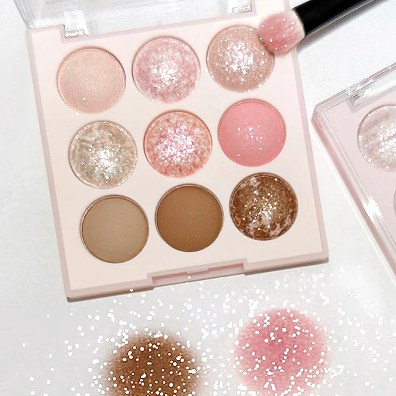 new ice cream limited nine -color eye shadow plate Jiugongge high -gloss blush repair all -in -one rose disk