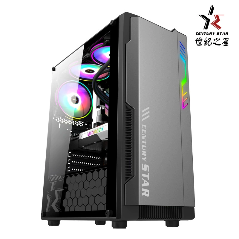 Суперзвезда 世纪之星 Star Ship Computer Ovemes USB3.0 боковая стеклянная игра ATX корпус водяное охлаждение главный кейс