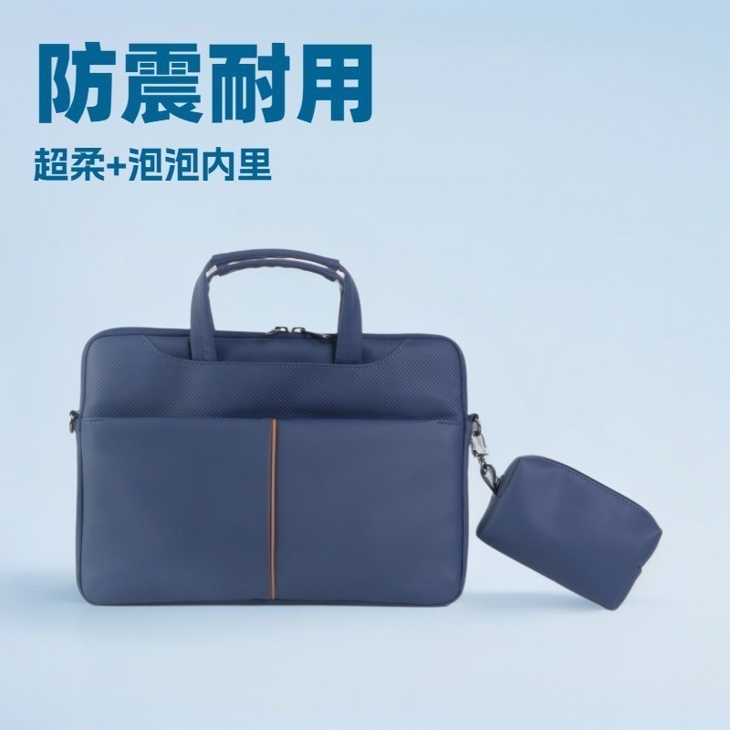 跨境热销商务单肩包13/15.6笔记本电脑包PU手提包斜挎公文包定制