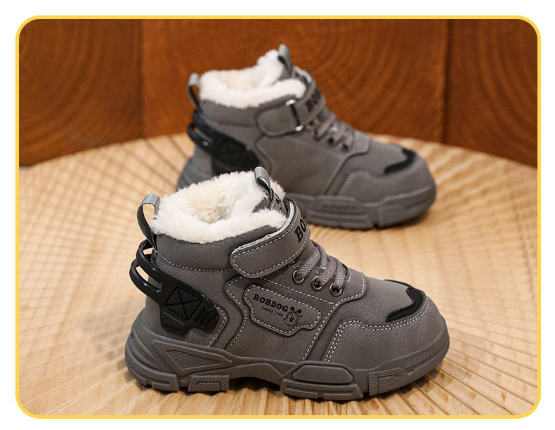 Babudou, scarponcini invernali da bambina in pile, caldi e comodi, per bambini più grandi, modello Martin, con suola in gomma, per esterni_voghion.com
