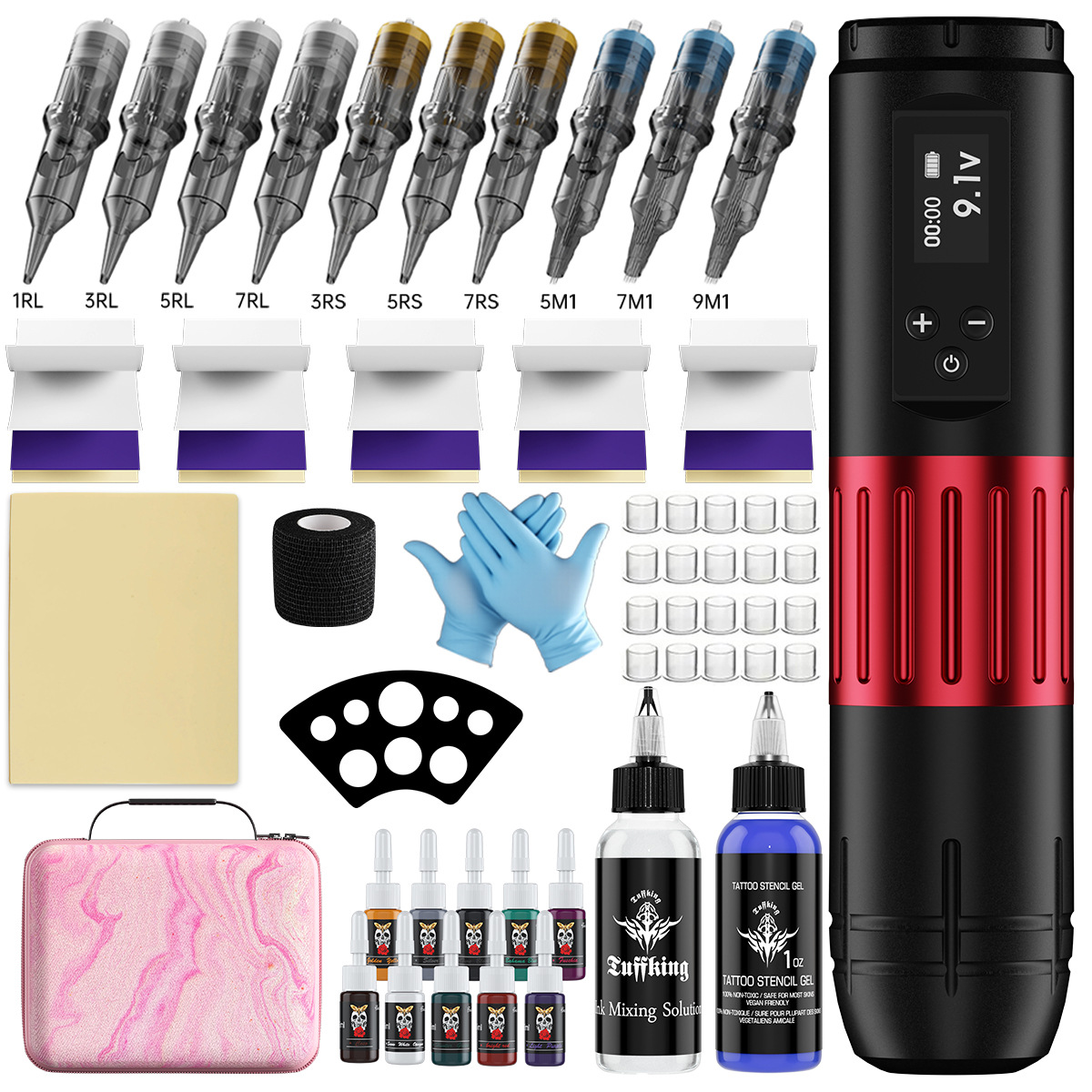 Tuffking máquina de tatuaje transfronteriza pluma de tatuaje P2 conjunto de cortar alambre máquina de motor de tatuaje comercio exterior multipantallas inalámbricas