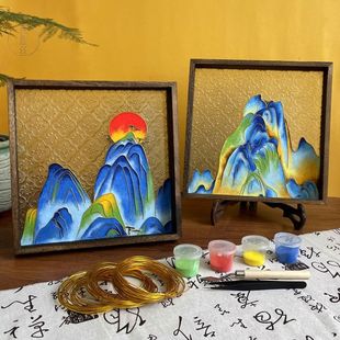 Cloisonné Enamel Painting DIY Handmade Materials Glass Tea Tray Intangible Cultural Heritage Traditional Souvenir Ornaments Unit Corporate Team Building