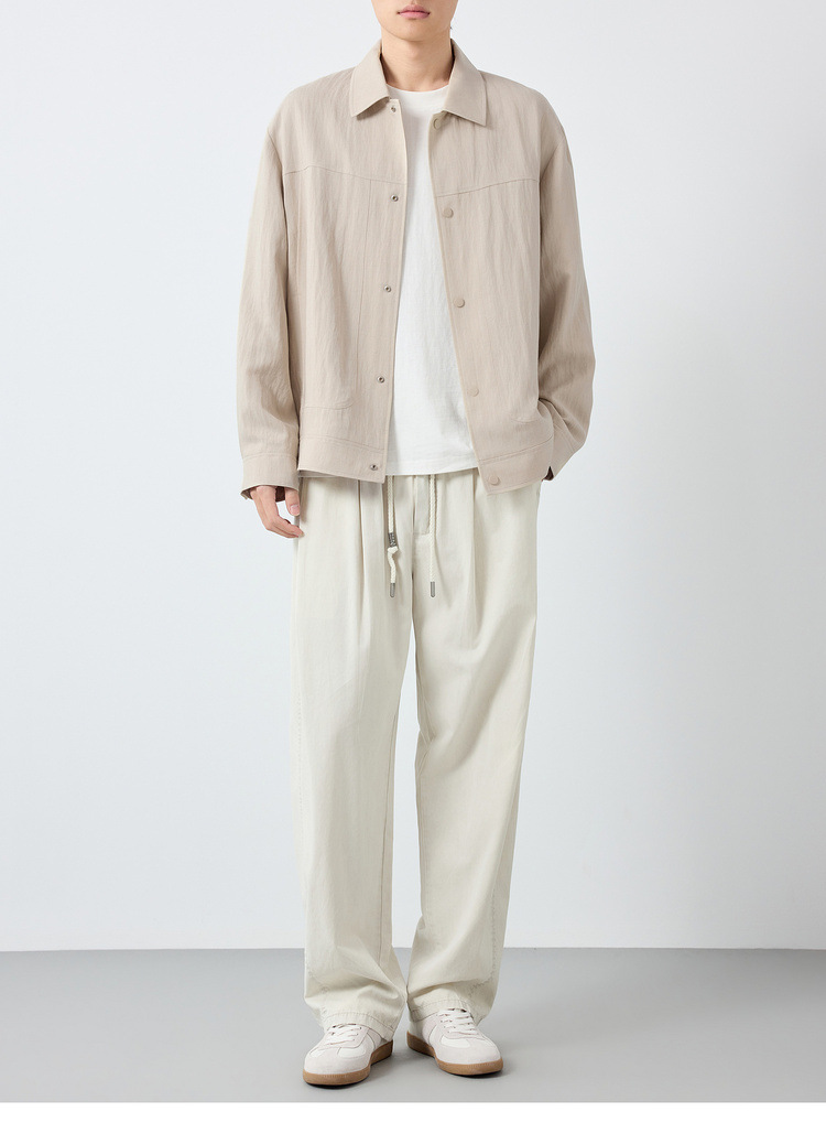 Áo khoác nam phong cách Mỹ cổ bẻ chất liệu pha linen — màu sắc chi tiết 19