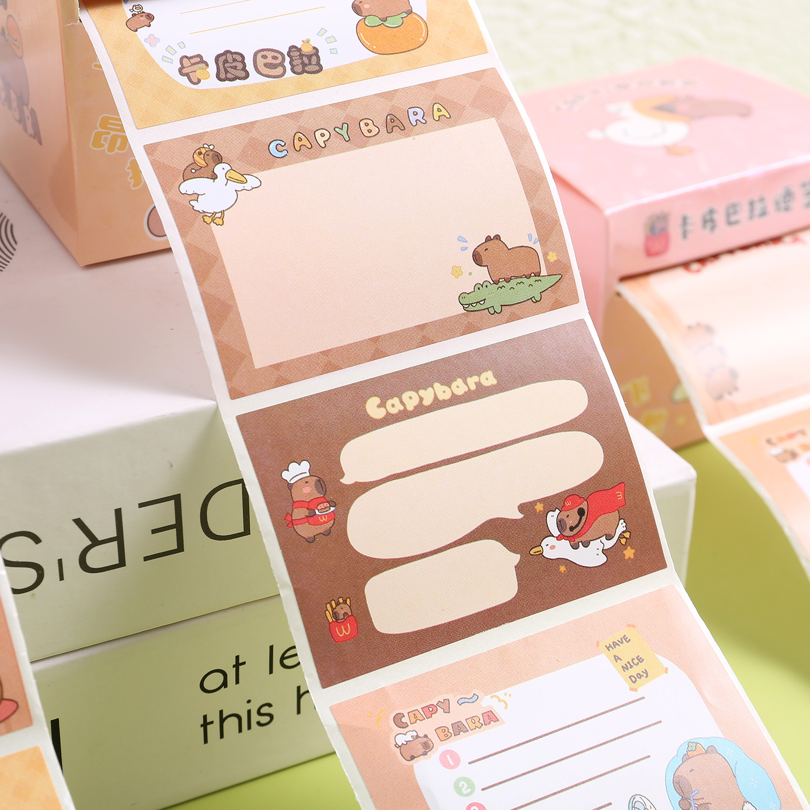 Papel de papel de notas desgarrable de alto valor facial de capíbala tipo extraíble, corrección de errores de la escuela primaria, pegatinas de notas escritas