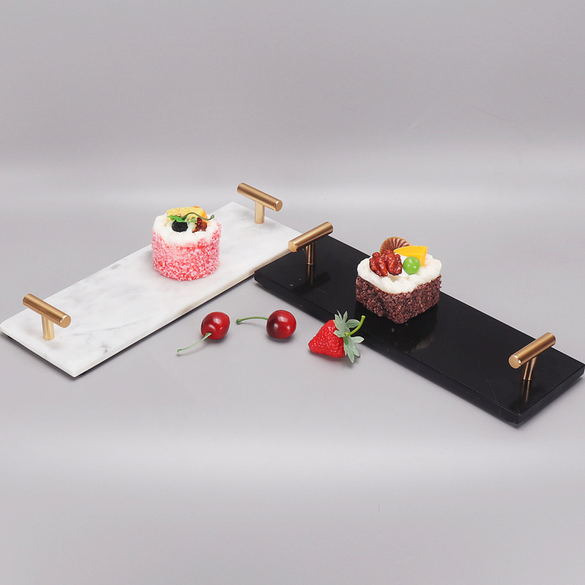 Nordic ins style marble tray tea tray cake tray jewelry cosmetics storage tray cake bathroom tray