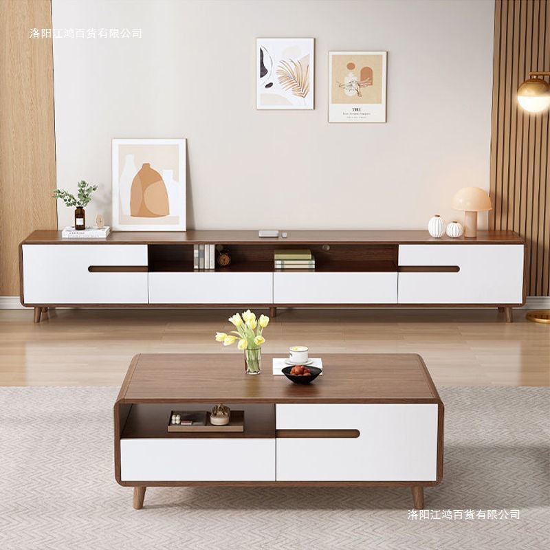 Modern Minimalist Living Room Bedroom Home Floor Side Cabinet New Tv Cabinet Coffee Table Combination Set