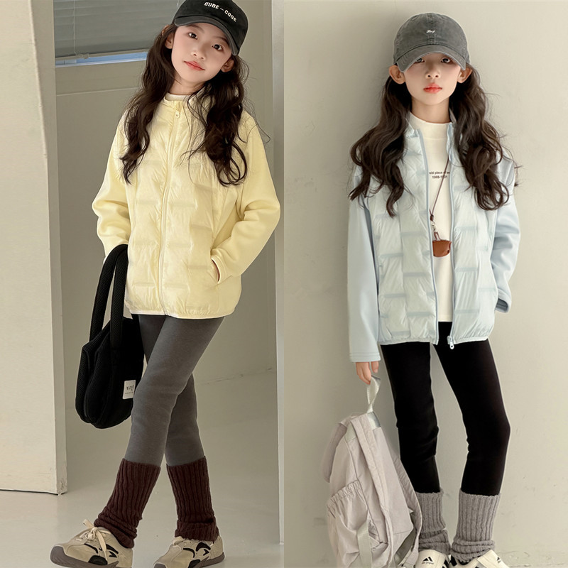冬季中大女童羽绒服童装儿童冬装女孩拼接羽绒内胆校服神器内搭潮