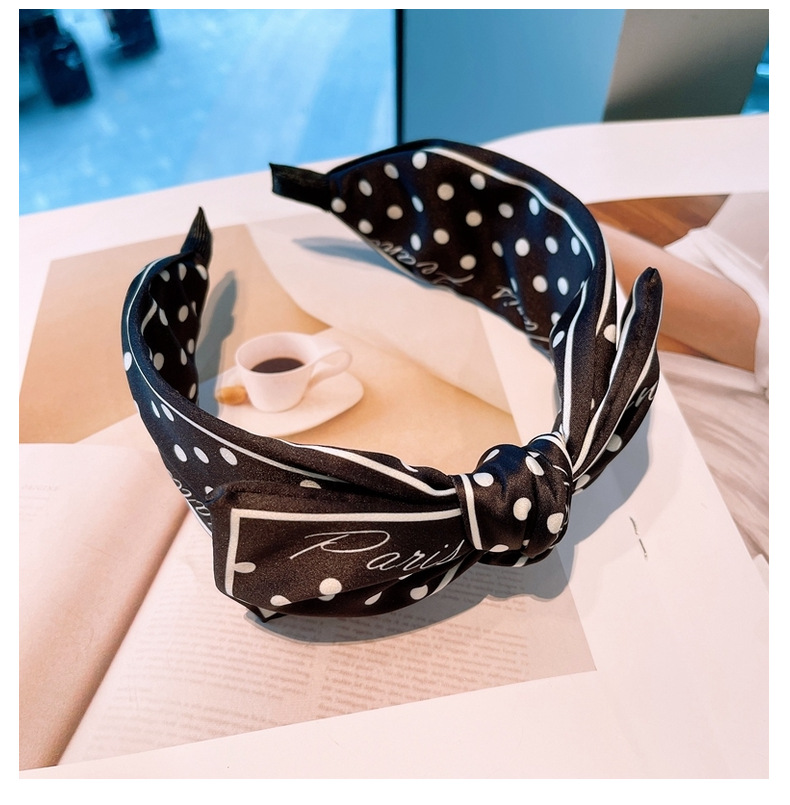 Koreanische Tupfen Buchstaben Bowknot Stirnband Band Haar Haargummis display picture 12