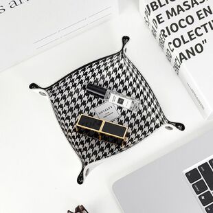 Nordic simple houndstooth storage tray key jewelry lipstick cosmetics desktop shoe cabinet dormitory storage box