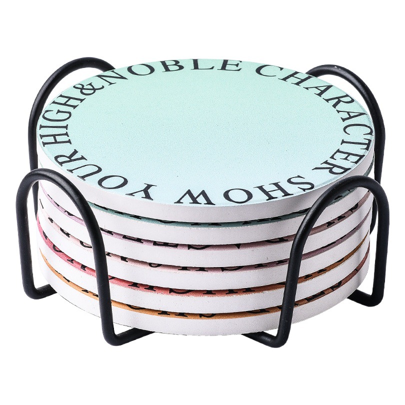 Luz de lujo creativo posavasos de cerámica estera de aislamiento estera impermeable mantel absorbente traje de montaña antideslizante estera de corcho